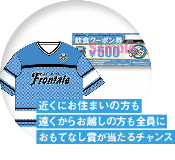 近くにお住まいの方も遠くからお越しの方も全員におもてなし賞が当たるチャンス※居住地別で異なる特典を用意